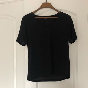 Babaton Black Silk T Shirt Blouse size XS